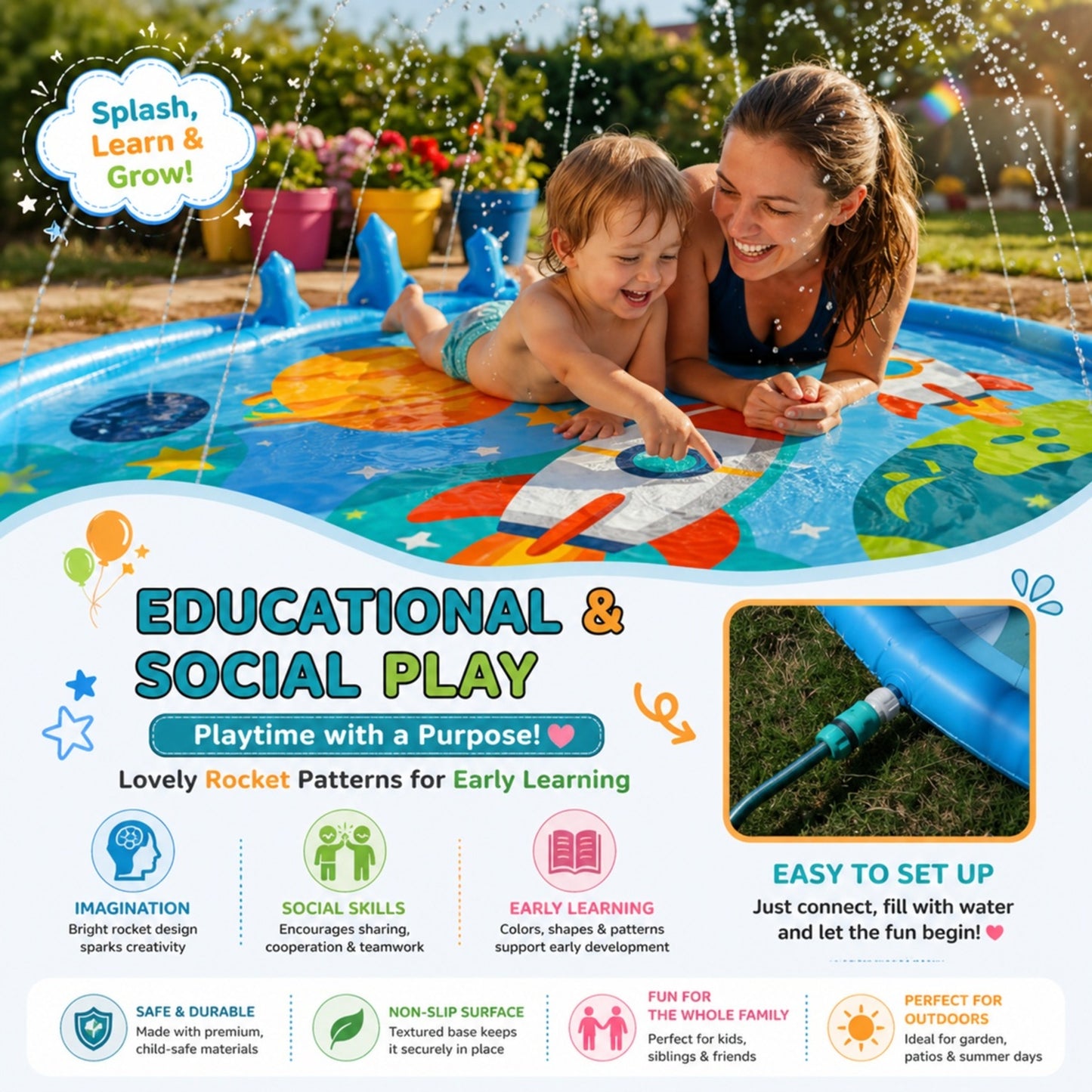 Minimunch™ Kids Water Spray Splash Play Mat
