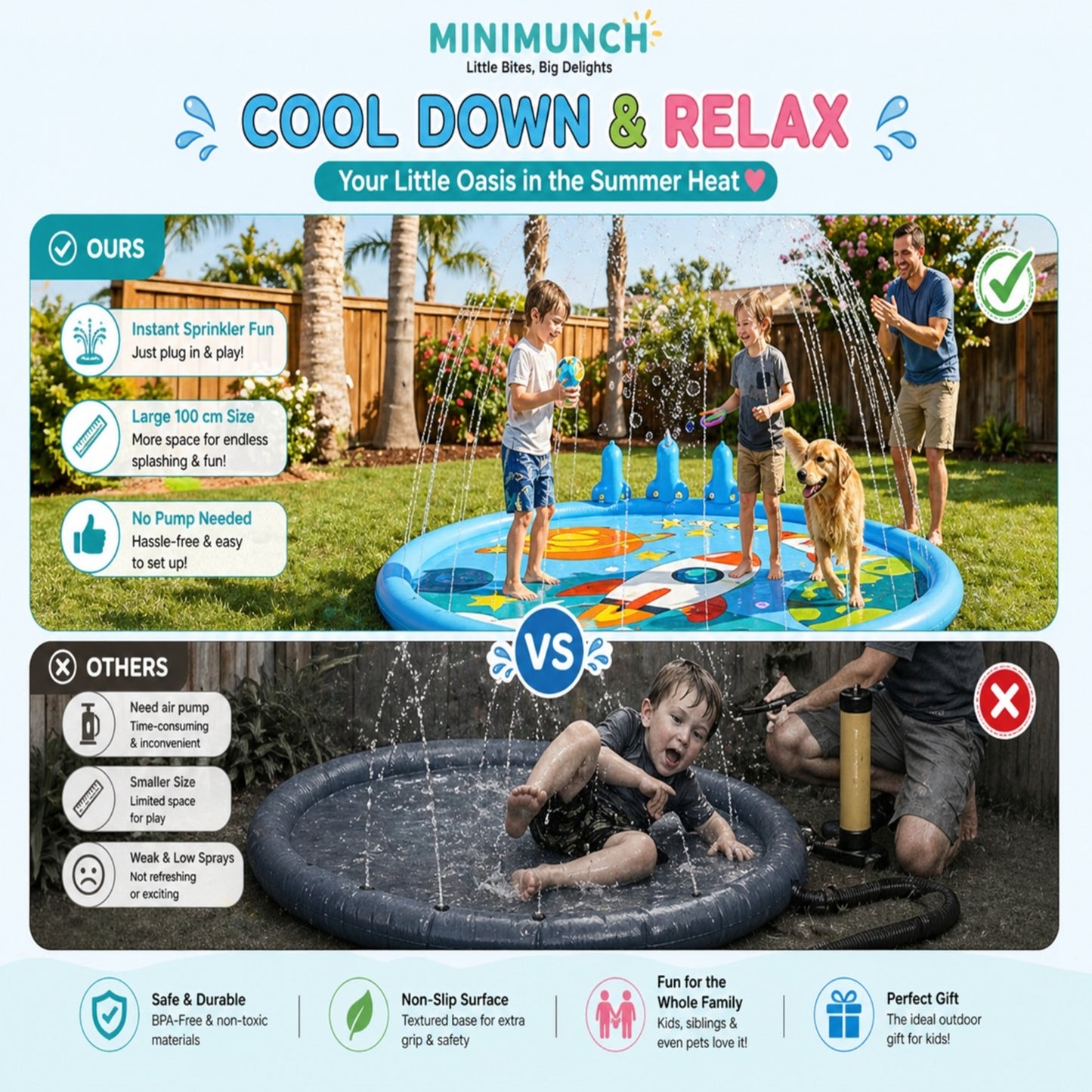 Minimunch™ Kids Water Spray Splash Play Mat